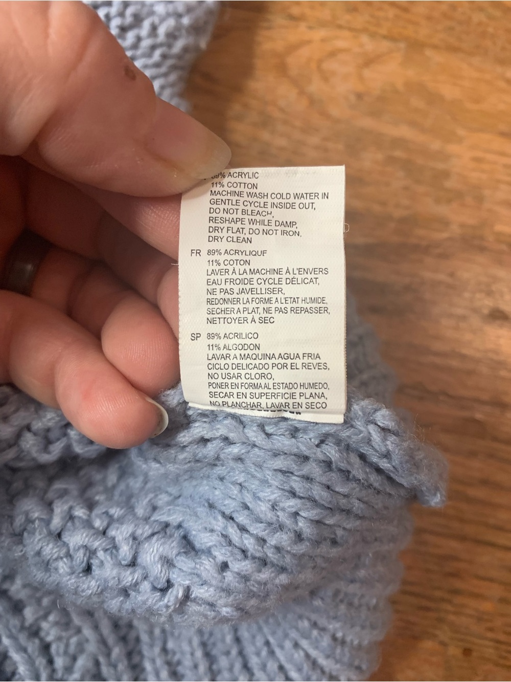 Cloth by RD Mock Neck Cable Knit Cropped Sweater Light Blue Periwinkle Small - Picture 3 of 7